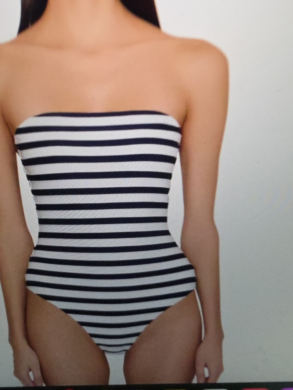 Milly Nautical Strapless One-Piece Metallic Stripe Size L $365